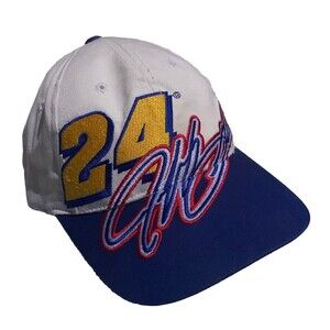 Jeff Gordon White Blue #24 Snapback Baseball Hat Cap RN 93965 Nascar Chase